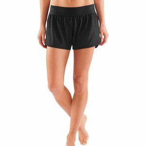 SKINS ACTIVEWEAR WOMEN'S SWIPE HI-LO SHORTS for running - BLACK Size M